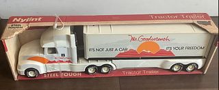 NY LINT  STEEL VEHICLE MR. GOODWRENCH TRACTOR TRAILOR WITH BOX 