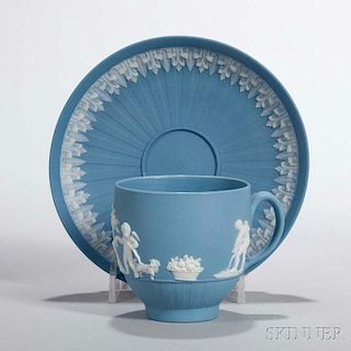 Wedgwood Solid Blue Jasper Cup and Saucer