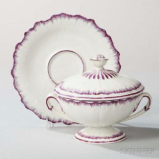Wedgwood Pearlware Sauce Tureen, Cover, and Stand