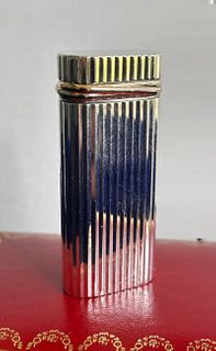 Cartier Sterling Trinity 18k gold Vintage Lighter Trinity Mini Godron Vertical Line with Leather Case.