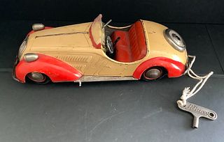 Schuco Tin Litho Wind Up Vehicle 10 inches long with Key works!
