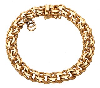 14K Yellow Gold Bracelet, Link Style L 7'' 35g