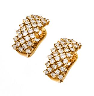 3.30ct Diamond & 18kt Gold Earrings, H .875'' W .33'' 13g