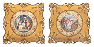 Royal Vienna Porcelain (Austrian) Hand Painted Plates C. 19th Century, Dia. 10''