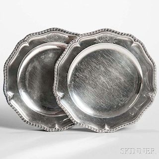 Two George II Sterling Silver Plates