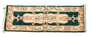 Chinese Hand Woven Wool Runners, Pair, Emerald Green W 2' L 6.6' 2 pcs