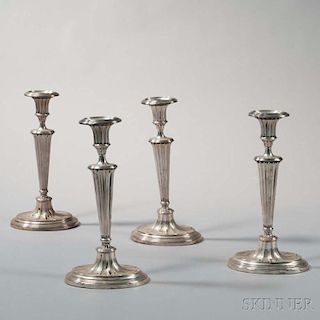 Four Edward VII Sterling Silver Candlesticks
