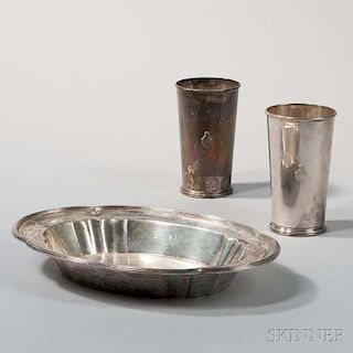 Three Pieces of George V Sterling Silver Tableware