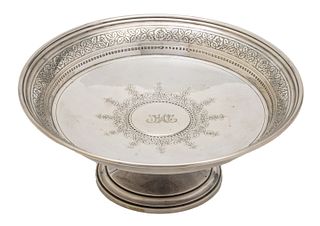 John C. Moore (New York City, 1907-1947) For Tiffany & Co. Sterling Silver Compote, H 2.5'' Dia. 6.5'' 8t oz