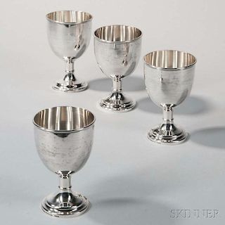Four Jones, Lows & Ball Coin Silver Communion Cups