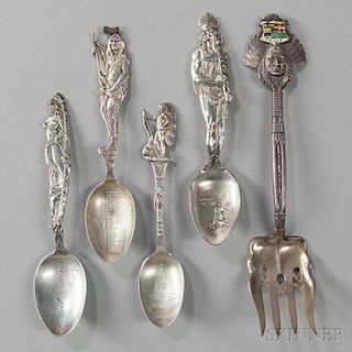 Five Pieces of American Sterling Silver Flatware