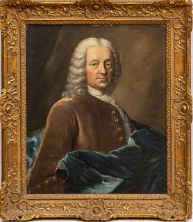 Attributed to John Singleton Copley (American, 1737-1815) Oil On Canvas, Portrait Of A Gentleman, H 28.5'' W 24''