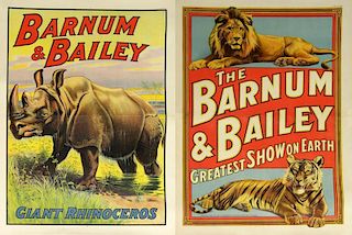 Two Vintage Barnum & Bailey Circus Lithograph