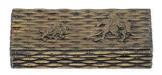 Bronze Box, Rats On Lid Ca. 1900, L 3.2'' Depth 1.5''