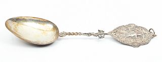 Dutch Sterling Silver Marriage Spoon Ca. 1800s