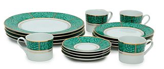 George Briard "Imperial Malachite" Porcelain Grouping 12 pcs