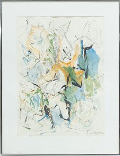 Jack Faxon 1936 - 20, Abstract Watercolor. H 23'' W 17''
