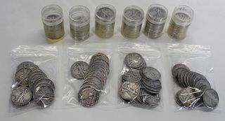 COINS. Large Grouping of Rolled Liberty Halves.