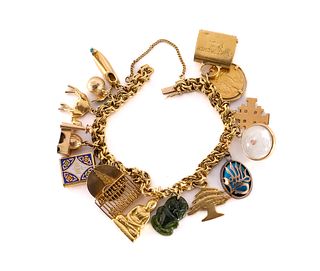 18 Karat Gold Charm Bracelet