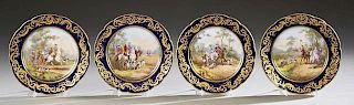 Set of Four French Sevres Style Hand Painted Porce