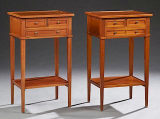 Pair of Louis Philippe Carved Cherry Nightstands,