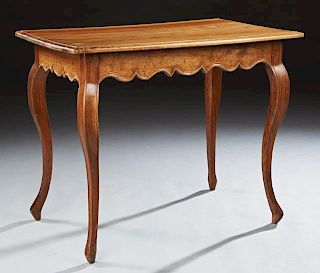 French Louis XV Style Carved Walnut Center Table,