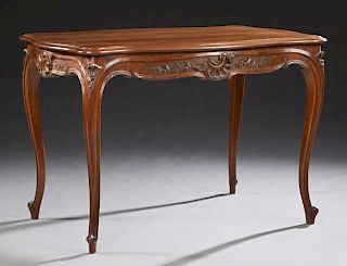 Louis XV Style Carved Walnut Writing Table, late 1