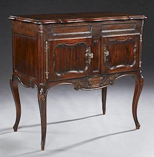 French Louis XV Style Carved Oak Cabinet, 20th c.,