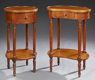 Two French Carved Cherry Nightstands, early 20th c
