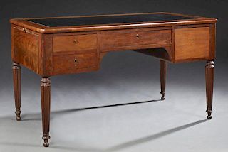 French Louis Philippe Style Carved Mahogany Desk,