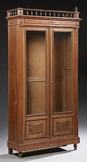 French Henri II Style Carved Walnut Bookcase, c. 1