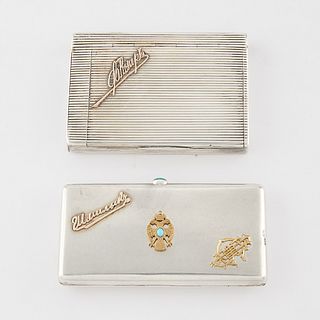 Pair of Russian Silver Signature Cases