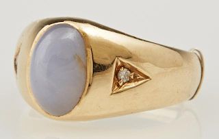 Man's 18K Yellow Gold Dinner Ring, with a cabochon