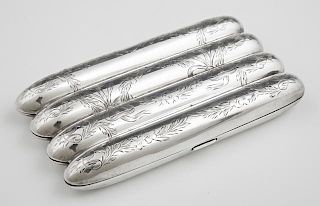 Sterling Four Finger Cigar Case, early 20th c., by