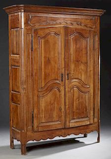 Unusual French Louis XV Style Carved Walnut Armoir
