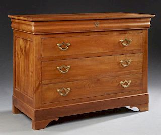 French Carved Cherry Commode, early 20th c., with