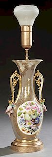Old Paris Porcelain Baluster Flare Vase, 19th c.,
