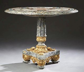 Continental Specimen Marble Center Table, 20th c.,