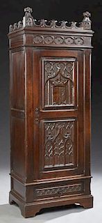 French Renaissance Style Carved Walnut Bonnetiere,