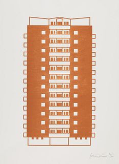 Julian Opie "Apartment 3" Woodcut 2021