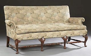 Queen Anne Style Carved Mahogany Settee, c. 1900,