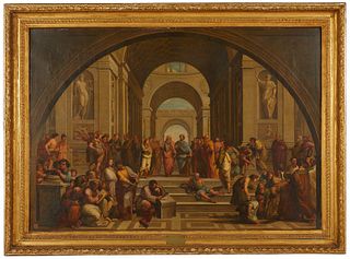 After Raphael School of Athens Painting