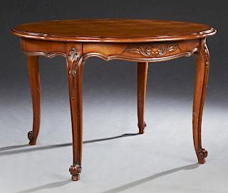 French Louis XV Style Carved Cherry Circular Dinin