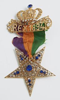 Mardi Gras Ducal Badge, Rex, 1894, "Illustrations