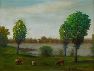B.S. Hays Landscape with Cows