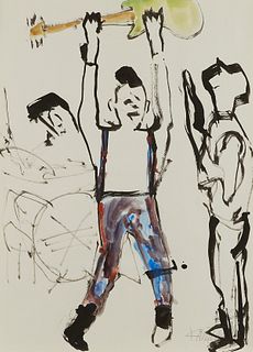 Daniel Kaniess Punk Party Watercolor Painting