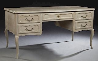 French Louis XV Style Polychromed Oak Desk, 20th c