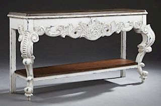 Louis XV Style Polychromed Wood Console Table, 20t