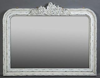 Polychromed French Style Overmantel Mirror, 20th c