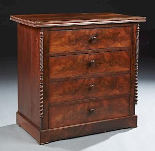 Diminutive Louis Philippe Carved Mahogany Commode,